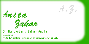 anita zakar business card